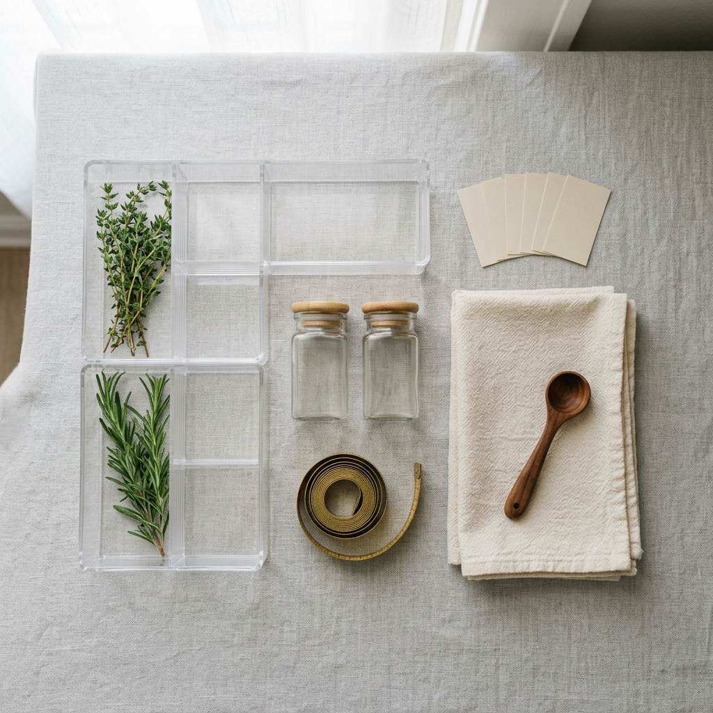 Kitchen Organization Planning Tools Flat Lay