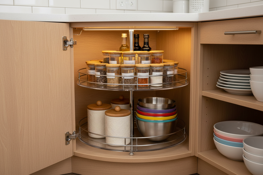 How to Organize Kitchen Cabinets with Corner Space