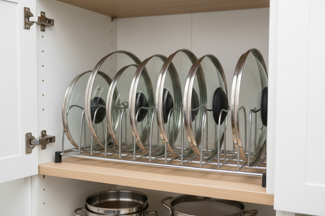 How to Organize a Kitchen Cabinet with Lids