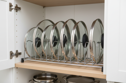 How to Organize a Kitchen Cabinet with Lids