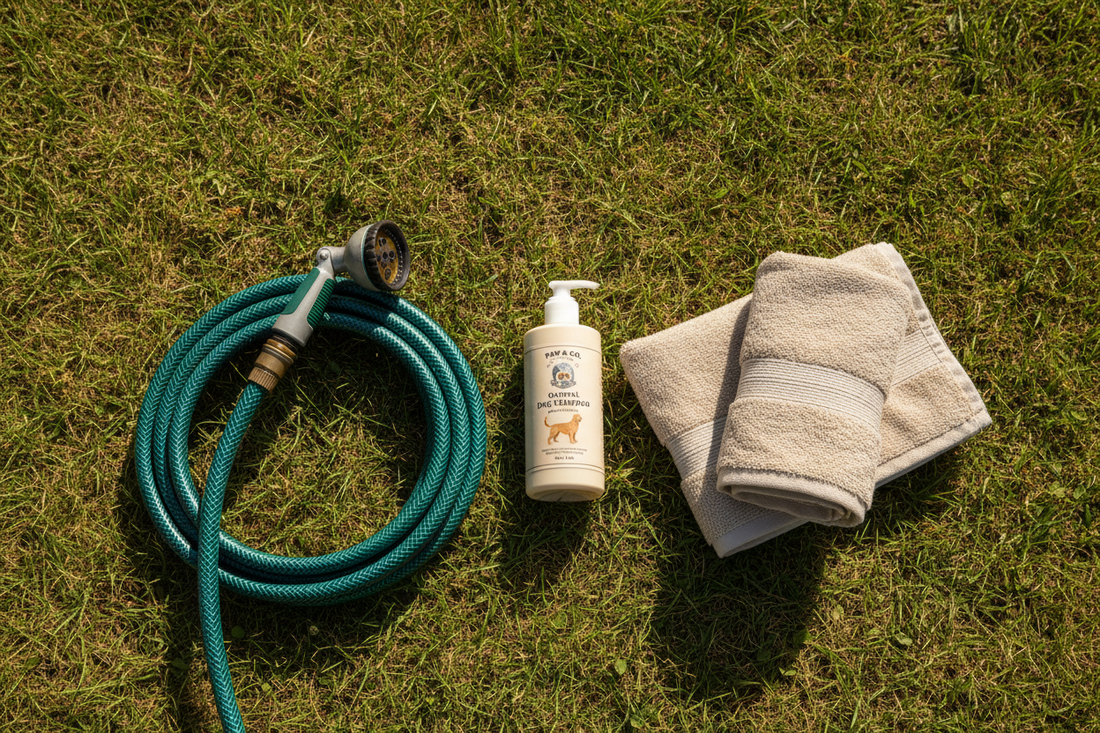 How to Bathe a Dog Outside with a Hose