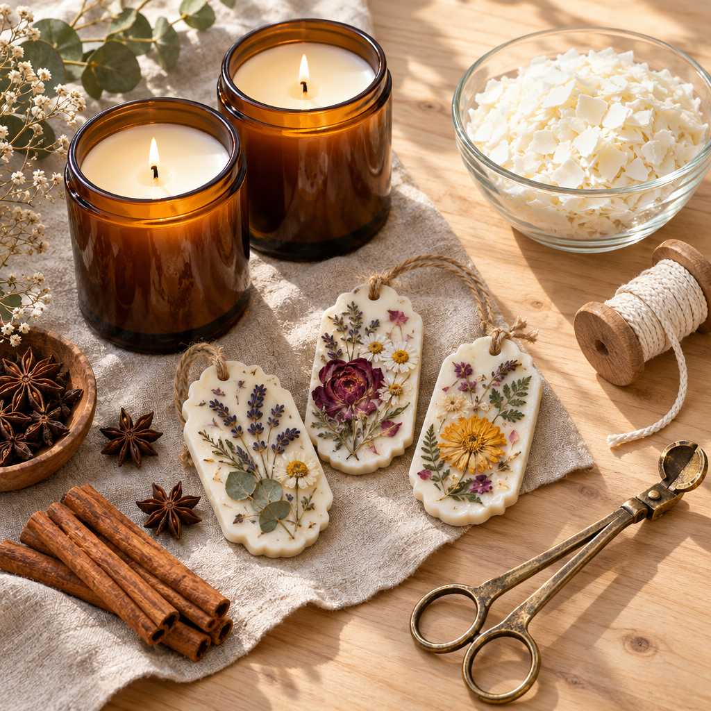 Hand-Poured Soy Candles & Botanical Wax Melts Guide | Step-by-Step Illustrated Guide